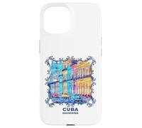 Custodia per iPhone 15 Cuba scena di strada dell'Avana Auto d'epoca Musica Souvenir