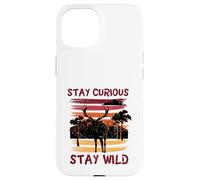Custodia per iPhone 15 Curious Stay Wild Deer Sunset Nature Lover Outdoor Vintage