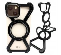Custodia per iPhone 15, custodia in metallo rinforzata MagSafe in titanio con su