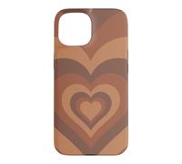 Custodia per iPhone 15 Custodia per telefono marrone a forma di cuore per amanti del cioccolato, regalo d'amore