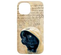 Custodia per iPhone 15 Cute Black Pug Motif For Pug Lovers For Rainy Days & Pug Mom