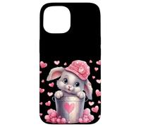 Custodia per iPhone 15 Cute Bunny In Valentines Basket Hearts For Rabbit Mom