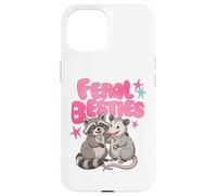 Custodia per iPhone 15 Cute Feral Besties Raccoon Opossum Art