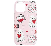 Custodia per iPhone 15 Cute Ghost Valentines XOXO Heart Dice Spooky
