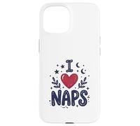 Custodia per iPhone 15 Cute I heart Naps design for Moms, Sleepy Girl Funny Mom