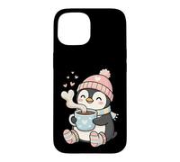 Custodia per iPhone 15 Cute Penguin Hot Cocoa Winter Beanie Scarf Socks