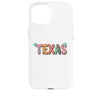 Custodia per iPhone 15 Cute Vintage Boho Texas State Floral Bubble Women and Girls