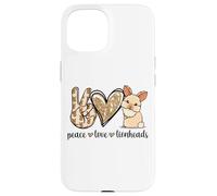 Custodia per iPhone 15 Cute Womens Girls Kawaii Peace Love Lionhead Rabbit Lover