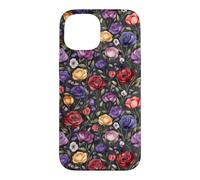 Custodia per iPhone 15 Dark Academia Floreale Vintage Botanico Rose Pattern
