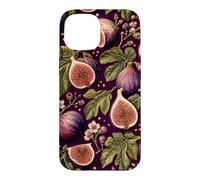Custodia per iPhone 15 Dark Cottagecore Fichi Vintage Dark Academia Fruit Pattern