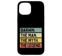 Custodia per iPhone 15 Darwin The Man The Myth The Legend Citazione personalizzata divertente