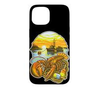 Custodia per iPhone 15 Dawn Harbor Boat Silhouette Art