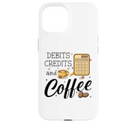 Custodia per iPhone 15 Debits Credits & Coffee Cup Funny Accountant It's Tax Season
