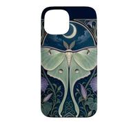 Custodia per iPhone 15 Design Art Nouveau Luna Moth Moon Morning Glory