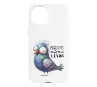Custodia per iPhone 15 Design divertente con uccellini piccioni e bugiardi