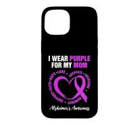 Custodia per iPhone 15 Design «I Wear Purple For My Mom» - Alzheimers Awareness