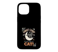 Custodia per iPhone 15 Dimentica le caramelle Dammi un gatto Moon Ghost Halloween