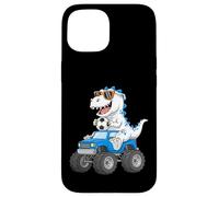 Custodia per iPhone 15 Dinosauro di calcio Monster Truck Graphic per ragazzi