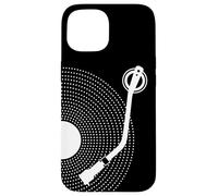 Custodia per iPhone 15 Disco in vinile divertente, design retrò, platino DJ, pop
