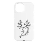 Custodia per iPhone 15 Disegno disegnato a mano carino Axolotl Doodle Line Art Pet Drawing
