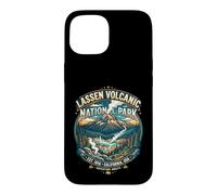 Custodia per iPhone 15 Distintivo da viaggio retrò del Parco Nazionale Vulcanico della California di