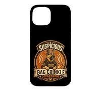 Custodia per iPhone 15 Divertente borsa per gli amanti dei cani con merenda del dipartimento increspato