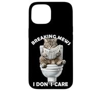 Custodia per iPhone 15 Divertente Gatto Sulla Toilette Con Il Giornale Funny Cat