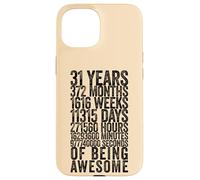 Custodia per iPhone 15 Divertente maglietta per 31° compleanno Old Meter divertente 31 anni regali