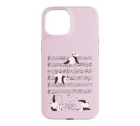 Custodia per iPhone 15 Divertente Panda Bears musica yoga Giocare con le note