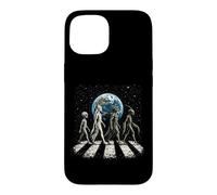 Custodia per iPhone 15 Divertente Quattro Specie Aliene UFO Divulgazione Cosmica Space Walk