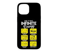 Custodia per iPhone 15 Divertente Scienza Sarcasmo Ipotesi Infinite Energy Loop Cat