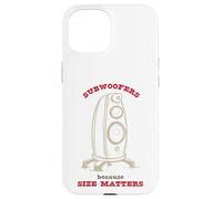 Custodia per iPhone 15 Divertenti subwoofer per giochi di parole perché le dimensioni contano