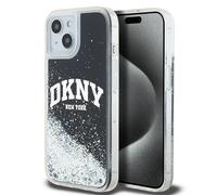 Custodia per iPhone 15 DKNY Liquid Glitter Big Logo Black