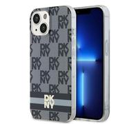 Custodia per iPhone 15 DKNY MagSafe con motivo a scacchi, nera