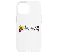Custodia per iPhone 15 Dominican Ecuadorian Heartbeat Ecuador Flag Heritage