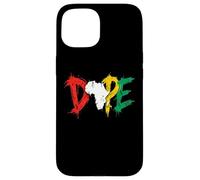 Custodia per iPhone 15 Dope Africa Map Pan African Colors Juneteenth