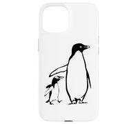 Custodia per iPhone 15 Due pinguini padre e il bambino pinguino