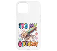 Custodia per iPhone 15 È il mio compleanno calamaro gigante