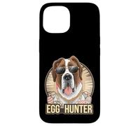 Custodia per iPhone 15 Easter Bunny Saint Bernard Egg Hunter Amante dei cani