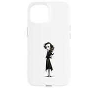 Custodia per iPhone 15 Edgar Allan Poe Beloved Cat