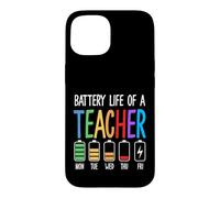Custodia per iPhone 15 Educatore divertente della settimana della scuola di vita della batteria dell'insegnante