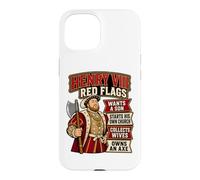 Custodia per iPhone 15 Enrico VIII Bandiere Rosse Divertente Tudor Storia Inglese