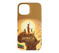 Custodia per iPhone 15 Ethiopian Flag Rasta Africa Rising again from Ethiopia