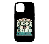 Custodia per iPhone 15 Euchre Gioco di Carte Euchre Nine Points Zero Chill, Giocatore di Carte