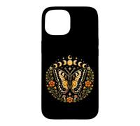 Custodia per iPhone 15 Farfalla Fasi Lunari Cottagecore Natura Fiori