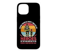 Custodia per iPhone 15 Father And Son Heroes Proud Firefighter Dad Fathers Day