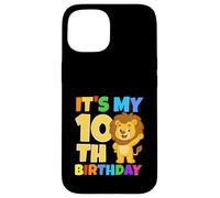 Custodia per iPhone 15 Festa a tema It's My 10th Birthday Lion Safari Jungle Age 10