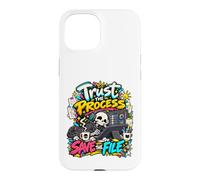 Custodia per iPhone 15 Fidati del processo- Salva File Divertente Digital Artist Design