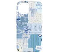 Custodia per iPhone 15 Fiocco blu Love Like Jesus carino floreale estivo patchwork