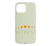 Custodia per iPhone 15 Fiori botanici del papavero della California